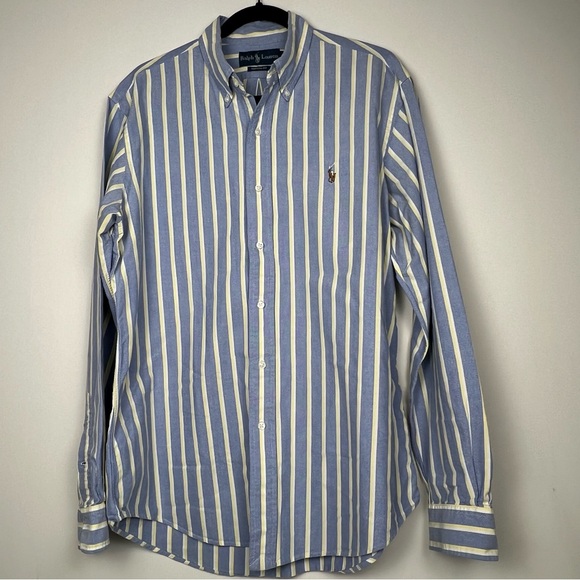 Ralph Lauren Other - Polo Ralph Lauren Striped Oxford Button-Down Shirt - Blue/Yellow -size Large
